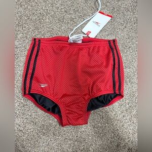 Boys speedo red 26 drag suit nwt